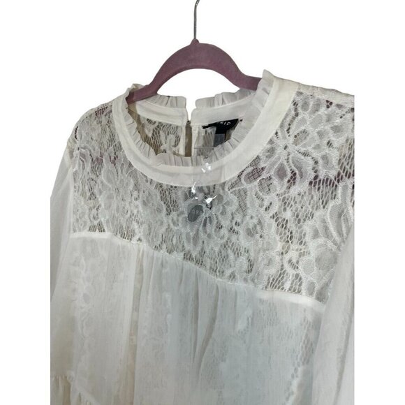 Torrid Top Women 4X White Feminine Lace Pullover Chiffon Minimalist Ballerina - Picture 6 of 16